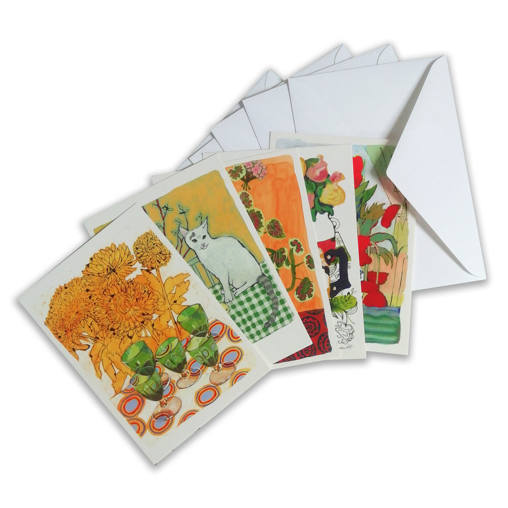 5 postkort med opstillinger (pakke1)